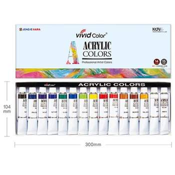 13000 칼라비비드 아크릴물감 12ml 14색+화이트1개 더 미술용품 유화물감