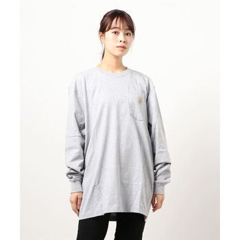 우먼  M 워크웨어 PK 브랜드 로고 롱 티셔츠 K126 - 그레이 11074847 포티 세븐 149069094