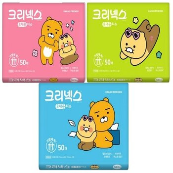 크리넥스 카카오프렌즈 휴대용티슈 50매 100팩 (랜덤배송)