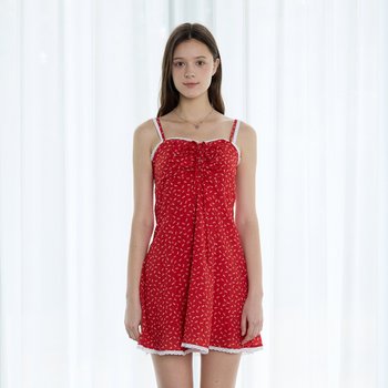 [핑크파인애플]BLOOMING DAYS MINI DRESS_RED