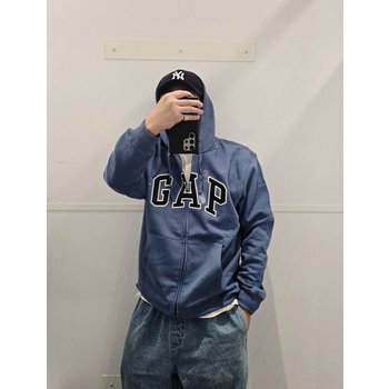 [해외] 갭 26SS 남녀공용 베인브리지 블루 릴렉스드 갭 로고 후드 집업 자켓/