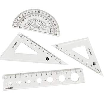 모양자 삼각자 각도기 제도자 4종 세트 DD-10769