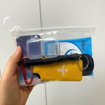 여행용 생활 필수품 5종 옐로우 여행 준비물 유용한 용품 모음 여행용품 파우치 여행용파우치