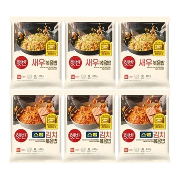 [T]햇반 쿡반 스팸김치볶음밥440g x3 + 새우볶음밥420g x3
