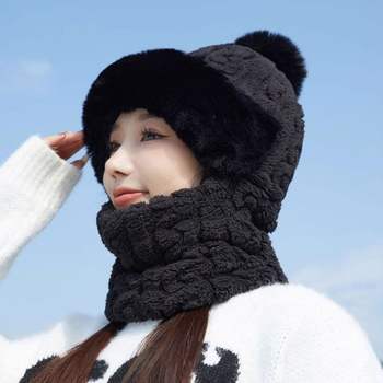 여성 UOQ715W5 6컬러 겨울 패션자 꽈배기 뽀글 털방울 넥워머