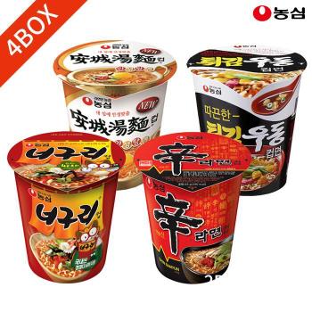 농심 컵라면 작은컵 x 6개 4종 4박스 묶음 (각각 1박스) (S10514791)