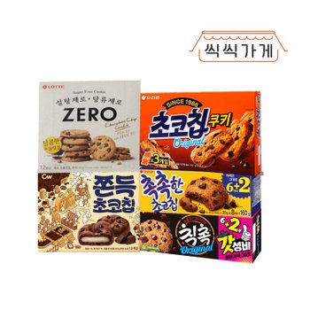 [씩씩가게] 달달한 쿠키 5종(초코칩쿠키 칙촉 촉촉한초코칩 제로쿠키 쫀득초코칩)