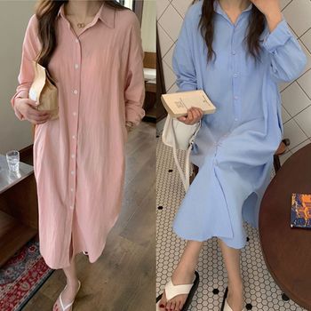 여성 SENX2500 셔츠 롱 원피스 가디건 HH-E39