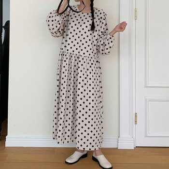 H스타일(OP)왕땡이OPS 가을 긴팔 원피스 OPS 하객룩 홈웨어 오피스룩 빅사이즈 임부복