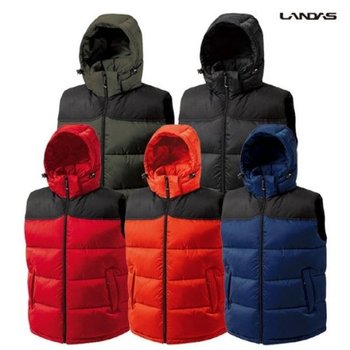 랜더스 남자 여자 겨울 방한 헤비 후드 패딩 조끼 베스트_