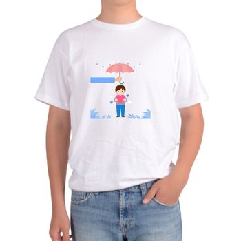 반팔티 남녀공용 우산 하트 사랑 보호 빗방울 그림 다양한색상