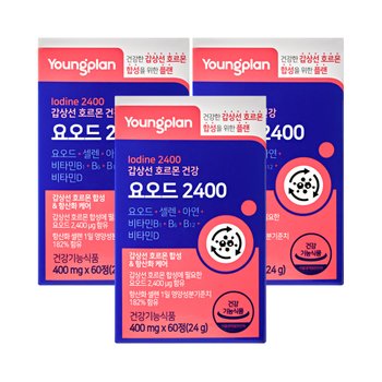 [오늘출발] 영진약품 영플랜 갑상선 호르몬건강 요오드 2400 3통 6개월분 아이오딘