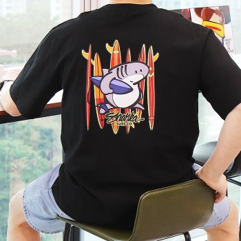 WRM 남자 빅사이즈 샤크 서프 등판 나염 반팔티
