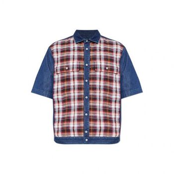 디스퀘어드2 체크 패턴 데님 셔츠 152544863