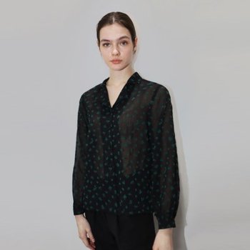 미니 플라워 블랙 블라우스_ Mini Flower Black BL