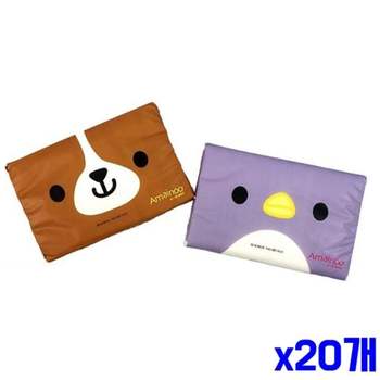 캐릭터 여행용 휴대용티슈 60매 2P x20개 휴대용휴지 소풍용화장지 휴대하기좋은크기 여행용티슈