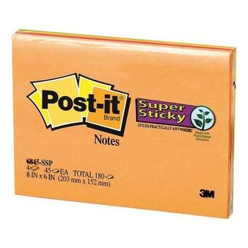포스트잇미팅노트 6345-SSP(4색x45매무선 203x152mm) 노트 메모 점착 포스트 수업