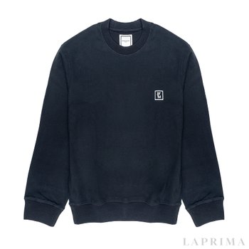 우영미 블랙 백로고 스웨트셔츠 W233TS27-715B