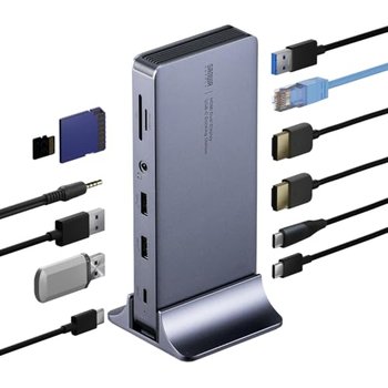 [해외] 11in1 HDMI type c 4K60Hz 400-VGA025 산와 다이렉트 도킹 스테이션 2개 2화면 출력