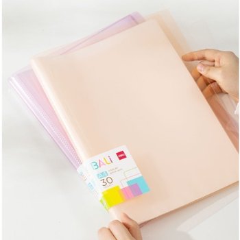 [유진스토어] 델리 PP커버 발리 파스텔 투명 칼라클리어파일 30매 A4 4color EB033 4.5