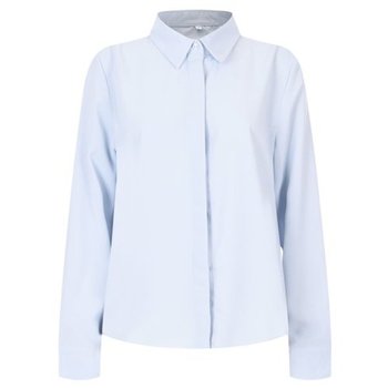 여성 카라넥 링클프리 히든버튼 정장 긴팔 블라우스 INT-WBL-20546-라...