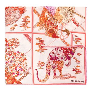 25 FW 페라가모 로사 치아로 패치워크 프린트 90 스퀘어 스카프 310217FOPATCHWORK785447