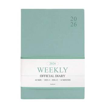 다이어리 2026 위클리 스케줄러 A5 민트 색상 업무용 블록형 플래너