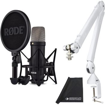 [해외] 독일 로데 마이크 방송용 Rode NT1 Signature 블랙 Studio-Mikrofon PSA-1 Gelenkarm-Stativ Wei