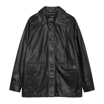 [신세계백화점]리에떼 카라 롱 배색 스티치 페이크레더 재킷(U1F32LJK020)