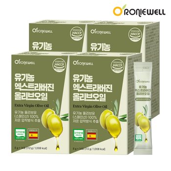 [로니웰] 유기농 엑스트라버진 올리브오일 14포 x 4박스