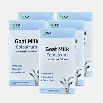 [해외] 엔젯100 뉴질랜드 고트밀크 산양유 초유 락토페린 칼슘 츄어블 300정 5개