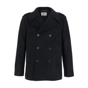 생로랑 더블 브레스티드 긴팔 코트 블랙 76064 9Y060W 1000 144030594