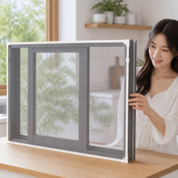 창문 779CES92 모기장 자석 방충망 벌레 차단 커버 화이트 80x 60x