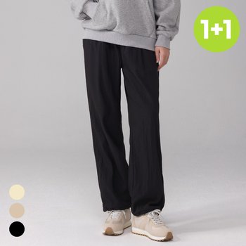 에버라스트 1+1 여성 기모바지 패딩핏 나일론팬츠