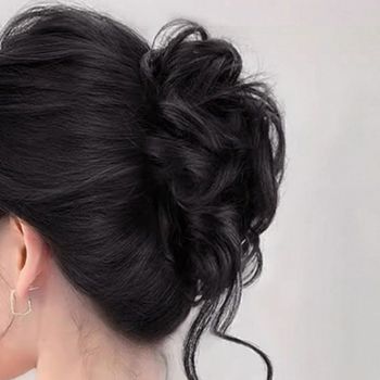 스타일 변신용 인모 똥머리 가발 DP71380 헤어피스 여성용