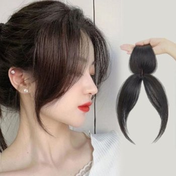 정수리탈모 여자 갈색 정수리 앞머리 뱅 가발 피스 탈모