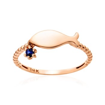 [비앤비골드] 14K 물고기 큐빅볼 각인 탄생석 커스텀 볼반지 SRS41942