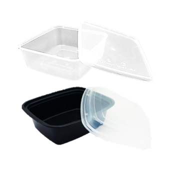 PP 내열용기 38번 사각 3칸 투명 230x180x45mm 300개 플라스틱용기 투명용기 PP용기