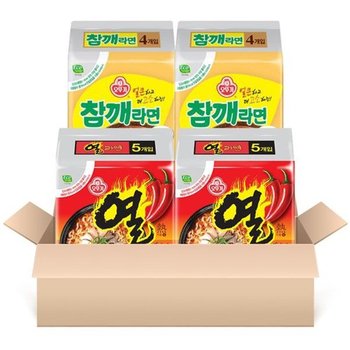 오뚜기 열려라참깨라면세트 총 18봉 (열라면10+참깨8) / 봉지라면