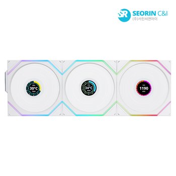[서린공식] 리안리 UNI FAN TL Wireless LCD 120 리버스 화이트 3팩