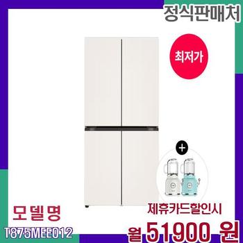 LG 초대용량 4도어 스마트 냉장고 T875MEE012 60개월 68900