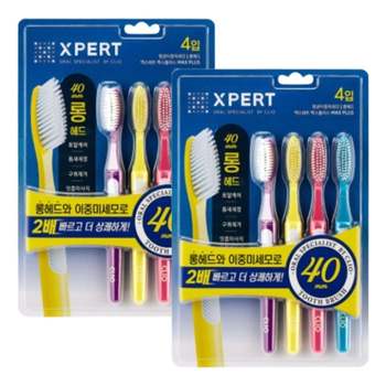 크리오 클리오 맥스플러스 이중미세모 칫솔 4입+4입 롱헤드 잇몸보호부드러운모