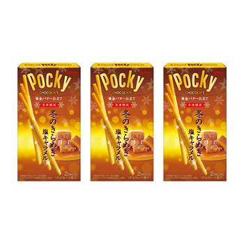 [해외] 에자키 글리코 포키 겨울한정 황금버터 소금 캐러멜맛 53g x3개 묶음