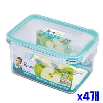 (SM)트라이탄 직사각 밀폐용기 3-2호 900ml x4개