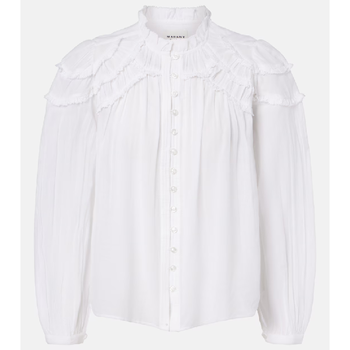 26 SS 이자벨마랑 에뚜왈 Christa 러플 코튼 블렌드 블라우스 TP573757863