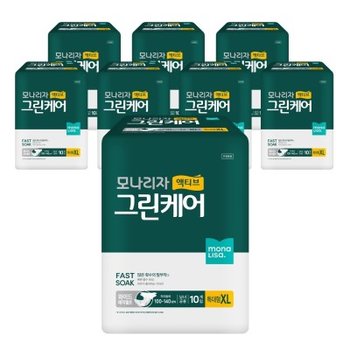 액티브 그린케어 와이드 매직벨트 특대형 10매 8개 총80매 성인용기