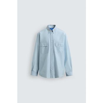 [해외] 자라 레귤러핏 긴팔 셔츠 x 아론 레빈 / 7545/157/437 LIGHT SKY BLUE