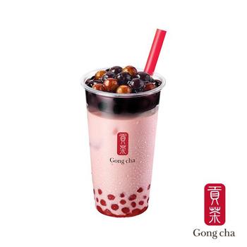 짜장 펄볶이+딸기 쥬얼리 밀크티