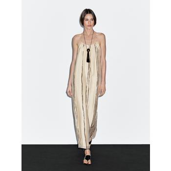 [해외] 마시모두띠 플루이드 스트라이프 미디 원피스 Gebrochen Weiss 6602/805