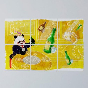 아트박스/꾸밈 if340-멀티액자_혼자술마시는판다
